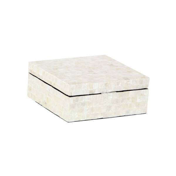 Shop Set Of 3 Natural Wood And Shell Rectangular Decorative Boxes