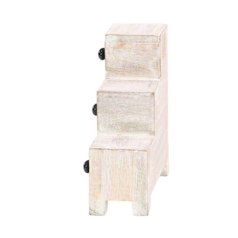 Traditional Staircase Lattice-Patterned 6-Drawer Ceramic Jewelry Box