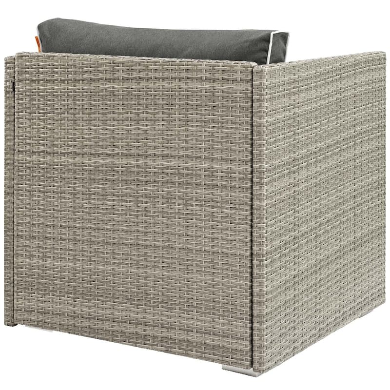 Havenside Home Bocabec Modern Fabric Outdoor Patio Armless Chair - light gray charcoal