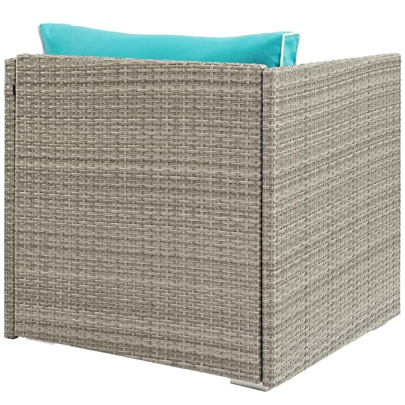 Havenside Home Bocabec Modern Fabric Outdoor Patio Armless Chair