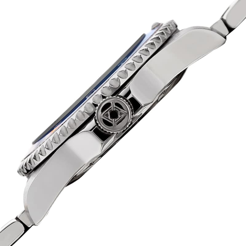 Akribos XXIV Men's Diver Style Quartz Interchangeable Blue Silver-Tone Bracelet Watch