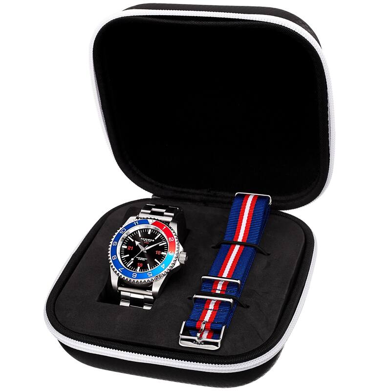 Akribos XXIV Men's Diver Style Quartz Interchangeable Silver-Tone Bracelet Watch