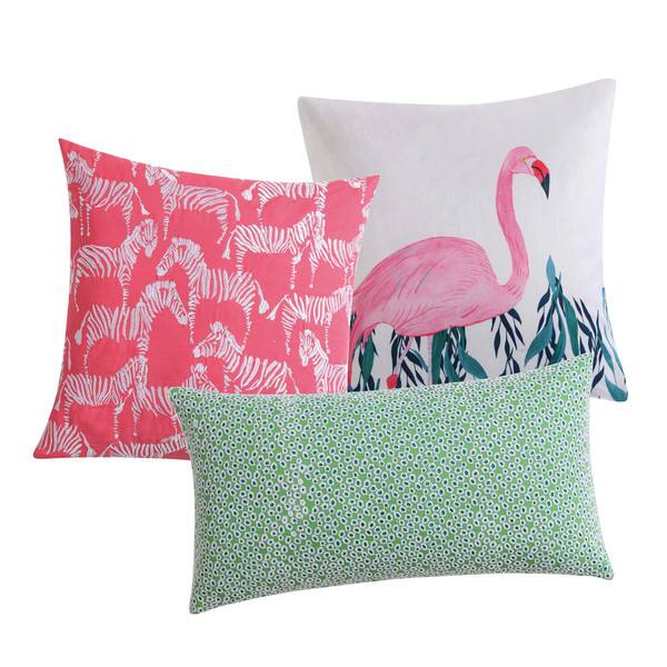 Shop Christian Siriano Tropicalia Square Pink Zebra Throw Pillow