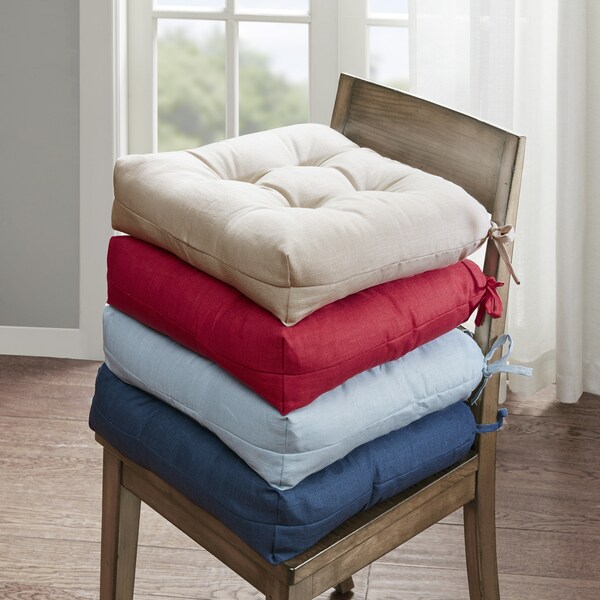 Madison Park Westport Linen Square Chair Pad Pair