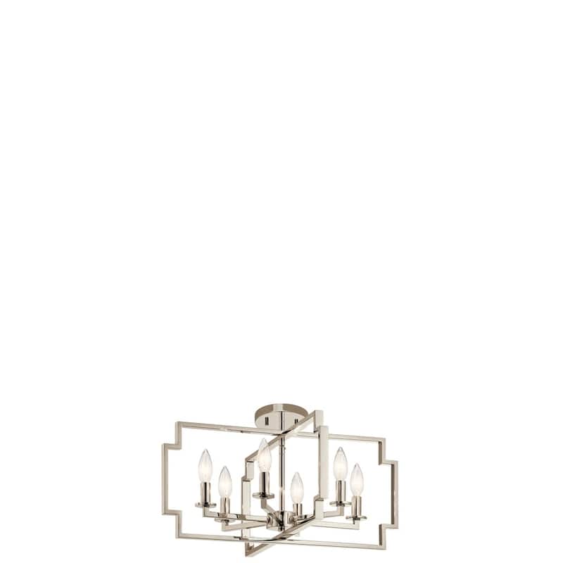 Kichler Lighting Downtown Deco Collection 6-light Polished Nickel Chandelier/Semi-Flush Mount