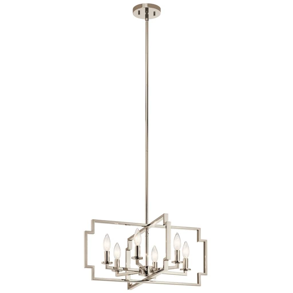 Kichler Lighting Downtown Deco Collection 6-light Polished Nickel Chandelier/Semi-Flush Mount