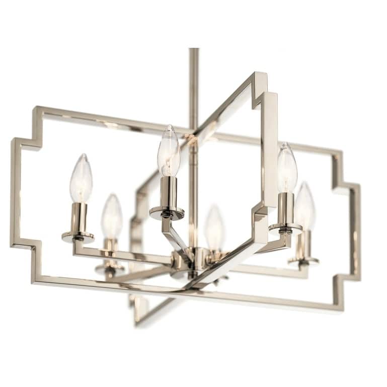 Kichler Lighting Downtown Deco Collection 6-light Polished Nickel Chandelier/Semi-Flush Mount