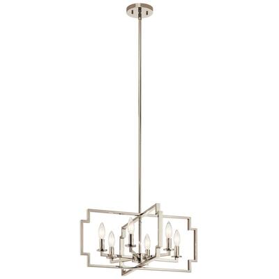 Kichler Lighting Downtown Deco Collection 6-light Polished Nickel Chandelier/Semi-Flush Mount