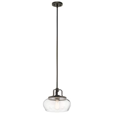 Kichler Lighting Davenport Collection 1-light Olde Bronze Pendant/Semi-Flush Mount