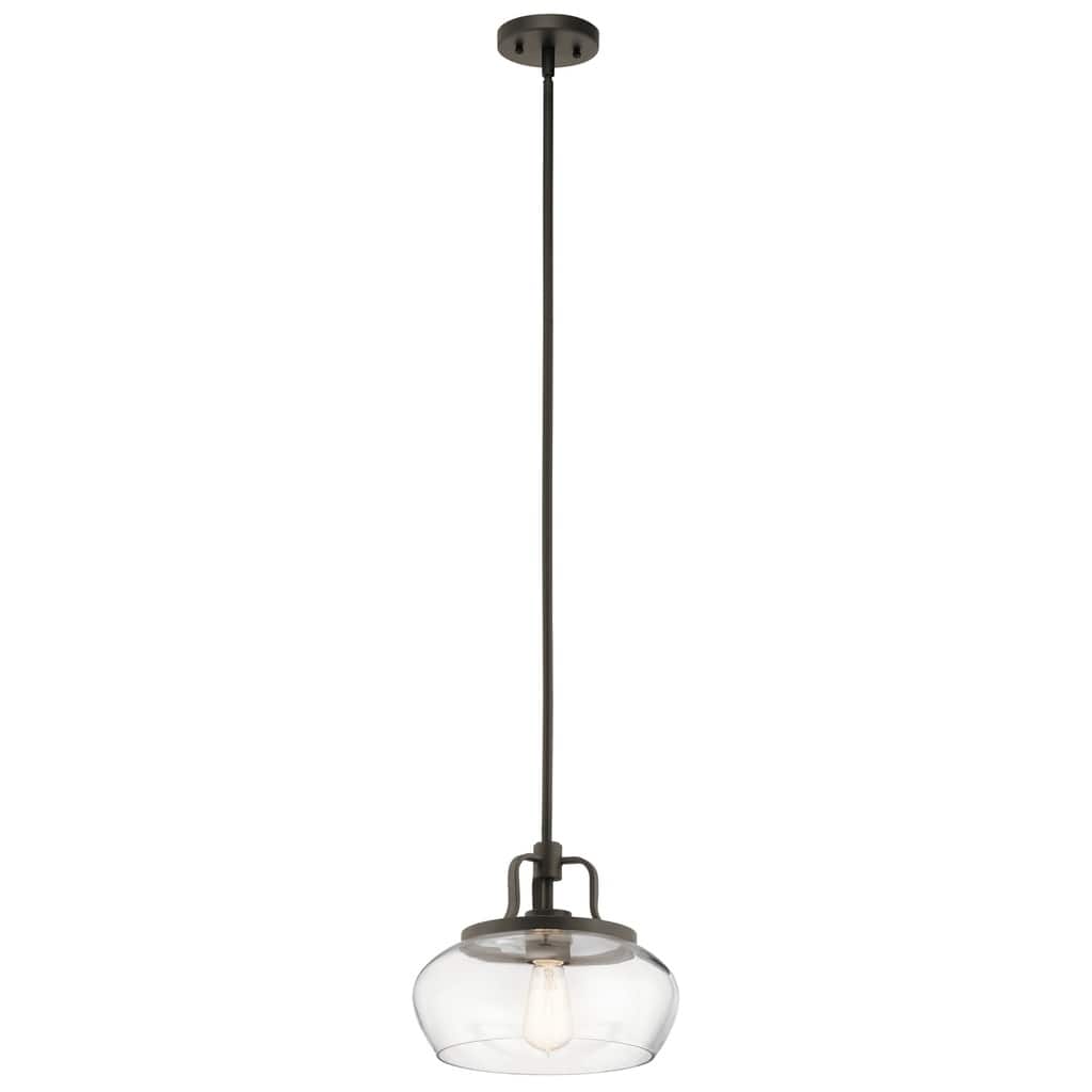 Kichler Lighting Davenport Collection 1-light Olde Bronze Pendant/Semi-Flush Mount