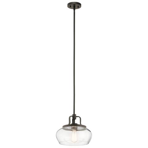 Kichler Lighting Davenport Collection 1-light Olde Bronze Pendant/Semi-Flush Mount