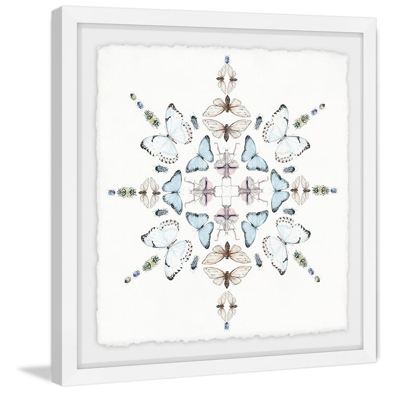 'Butterfly Kaleidoscope' Framed Painting Print - Multi-Color