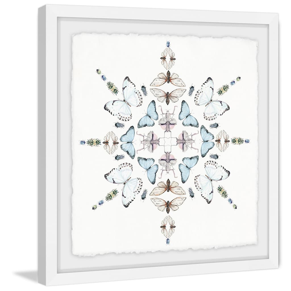 'Butterfly Kaleidoscope' Framed Painting Print - Multi-Color