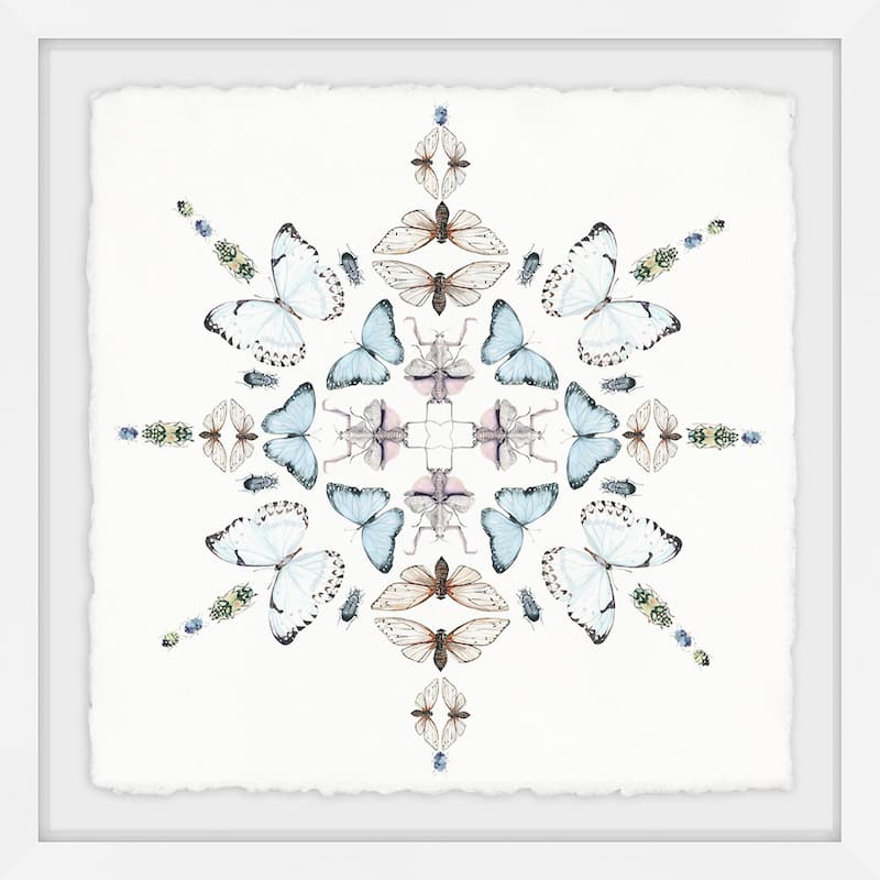 'Butterfly Kaleidoscope' Framed Painting Print - Multi-Color