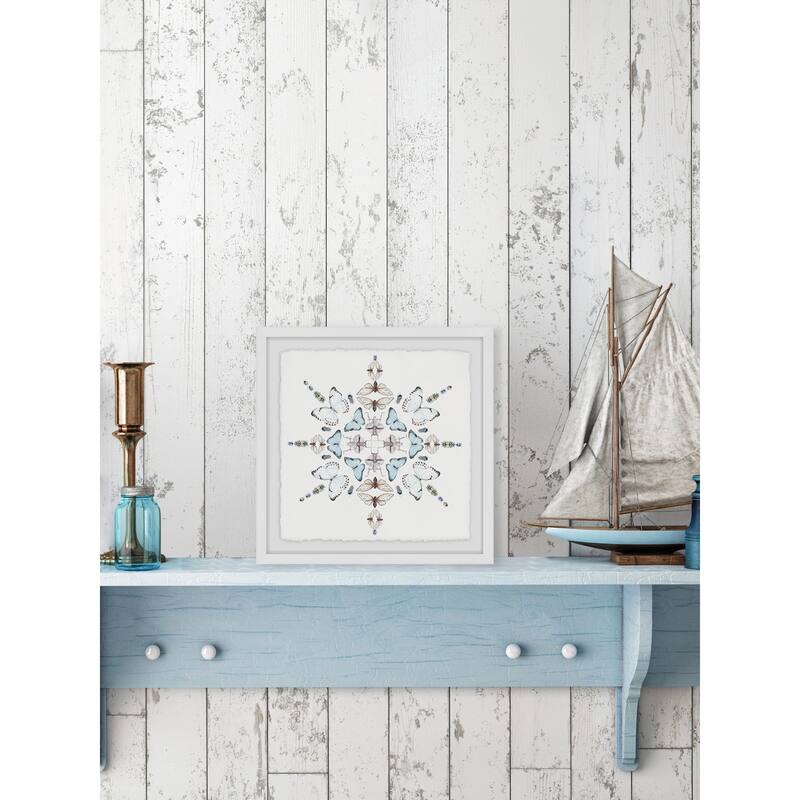'Butterfly Kaleidoscope' Framed Painting Print - Multi-Color