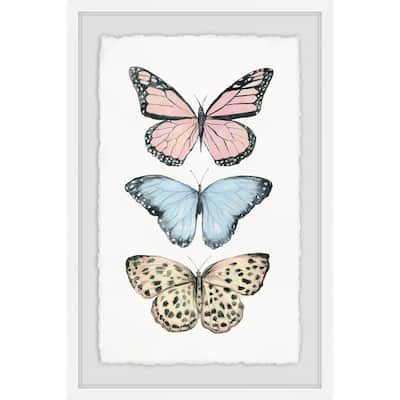 'Butterfly Trio' Framed Painting Print - Multi-Color