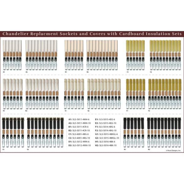 Royal Designs 4" Black with Gold Candle Drip Chandelier Socket Covers