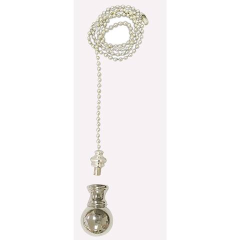 Royal Designs Fan Pull Chain with Small Ball Finial  Silver
