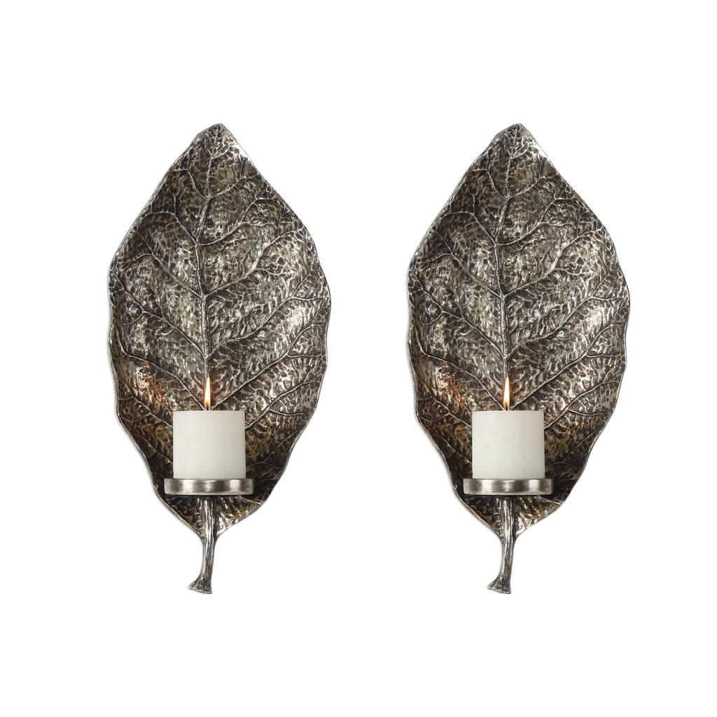 Uttermost Zelkova Leaf Wall Sconces (Set of 2)