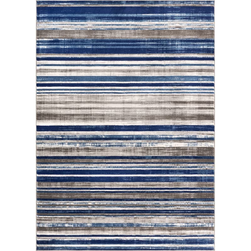 Well Woven Modern Boho Distressed Blue Area Rug - 3'11" x 5'3"