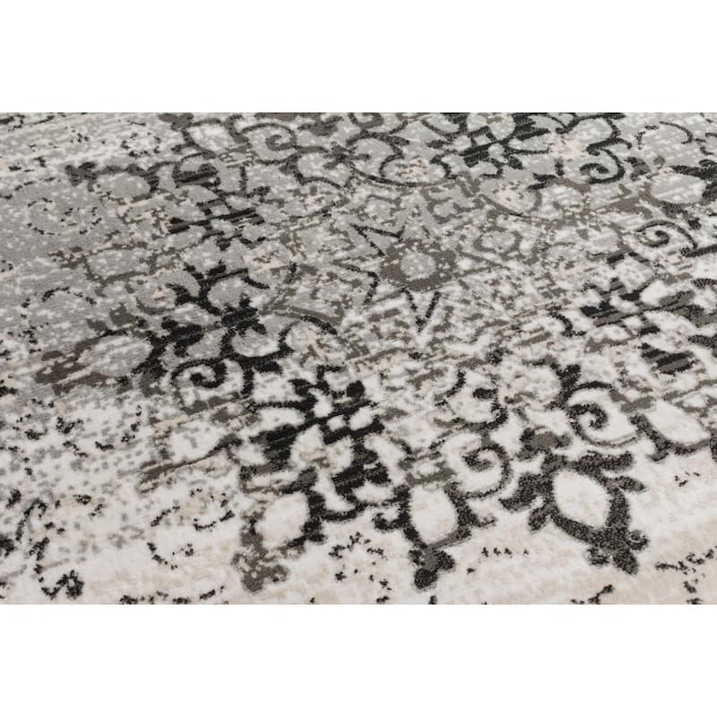 Well Woven Modern Boho Distressed Blue Area Rug - 3'11" x 5'3"