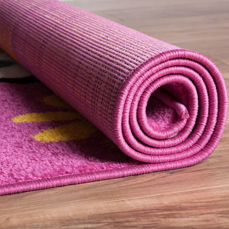 Well Woven Modern Butterfly Pink Area Rug - 3'3" x 5'