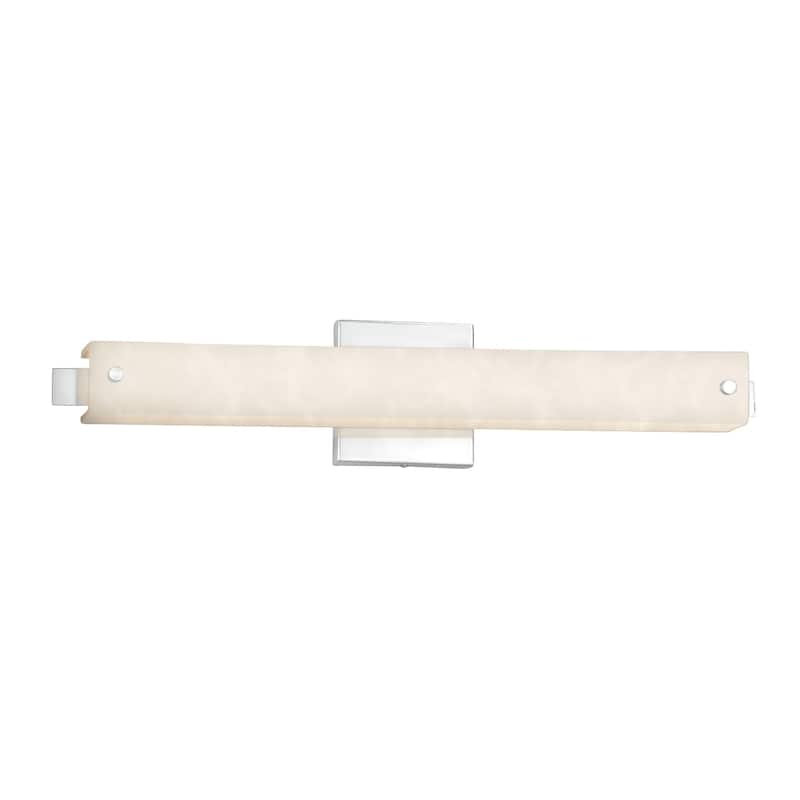 Justice Design Clouds Edge 23-inch LED Polished Chrome ADA Wall/ Bath Light, Off-white Shade