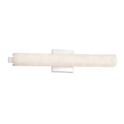 Justice Design Clouds Edge 23-inch LED Polished Chrome ADA Wall/ Bath Light, Off-white Shade