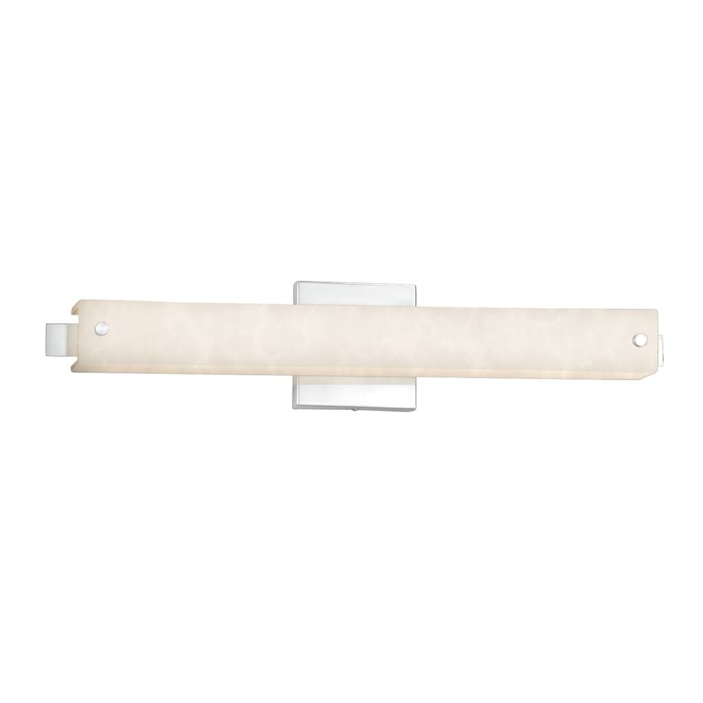 Justice Design Clouds Edge 23-inch LED Polished Chrome ADA Wall/ Bath Light, Off-white Shade