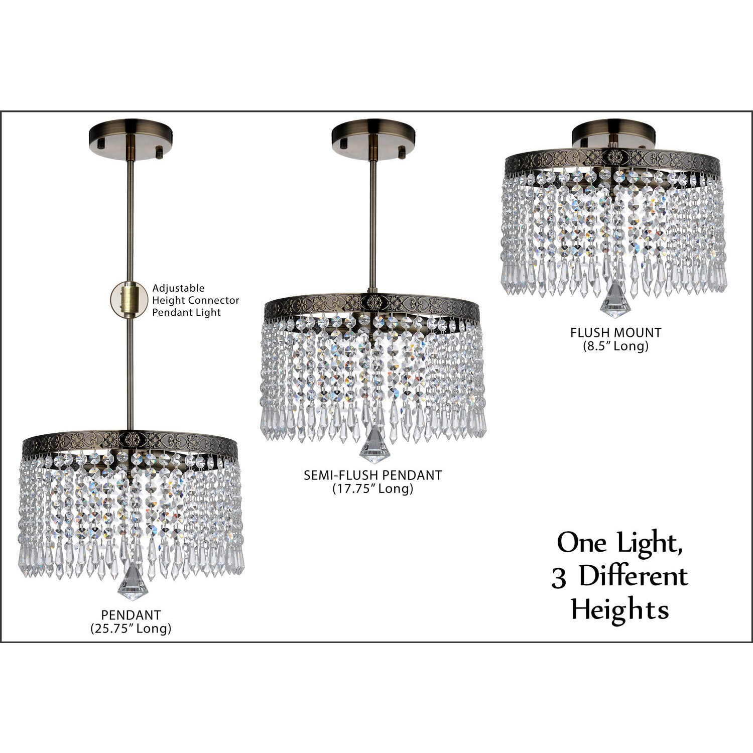 Royal Designs Adelaide Clear Crystal 2 Light Socket Antique Brass Finish Chandelier Ceiling Light (Antique Brass) - Chandeliers For Bedrooms by Overstock.com