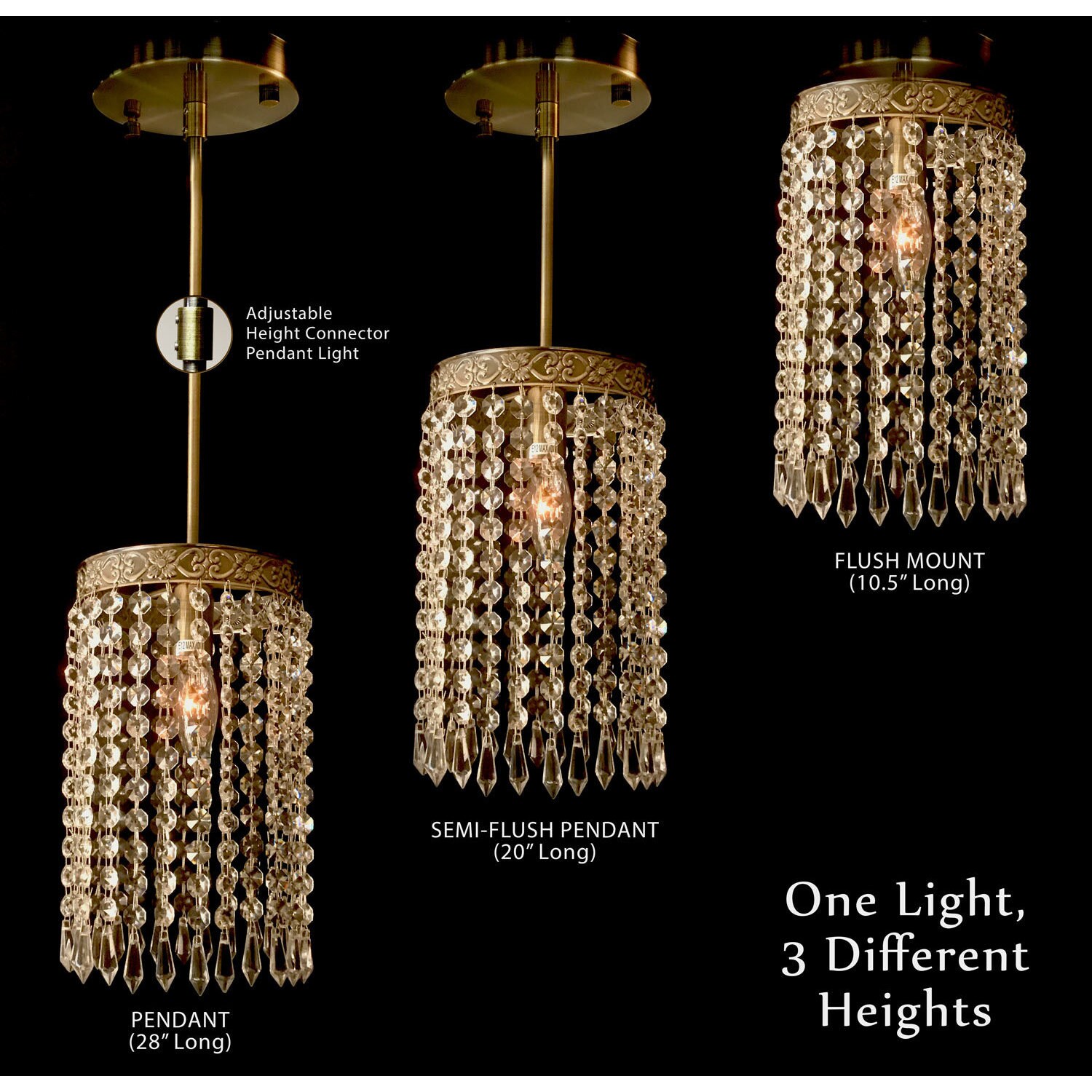 Royal Designs Samone Clear Crystal 1 Light Socket Antique Brass Finish Chandelier Ceiling Light (Antique Brass) - Chandeliers For Bedrooms by Overstock.com