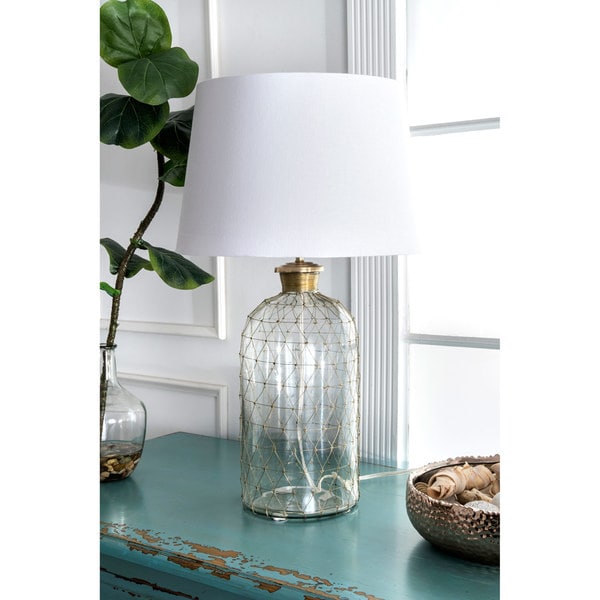 Watch Hill 31" Emily Glass Cotton Shade Clear Table Lamp