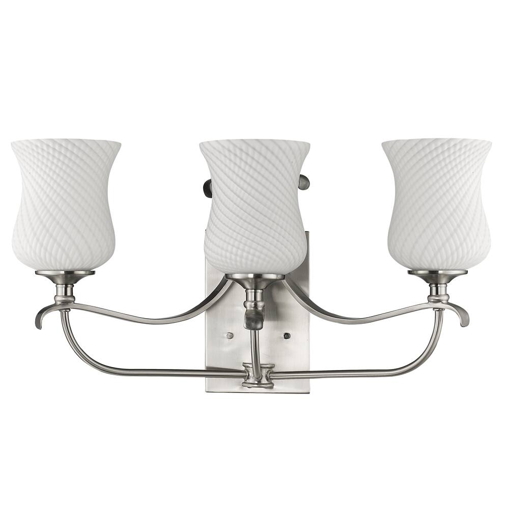 Acclaim Lighting Evelyn Indoor 3-Light Bath With Glass Shades In Satin Nickel