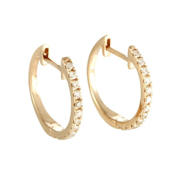 Shop Yellow Gold Diamond Hoop Earrings AER-9846Y - On Sale - Free Shipping Today - Overstock ...