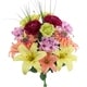 18 stems Faux Lily Peony Hydrangea & Small Lily Mixed Flower Bush - Bed ...