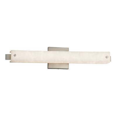 Justice Design Clouds Edge 23-inch LED Brushed Nickel ADA Wall/ Bath Light, Off-white Shade