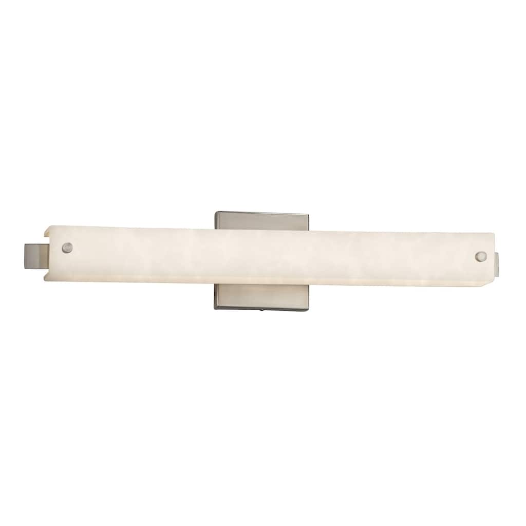 Justice Design Clouds Edge 23-inch LED Brushed Nickel ADA Wall/ Bath Light, Off-white Shade