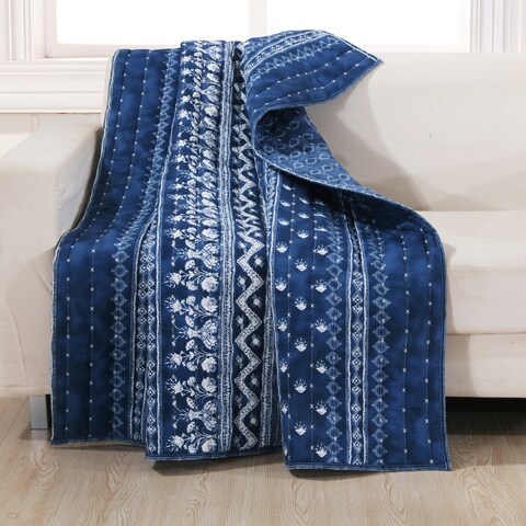 Embry Indigo Quilted Throw