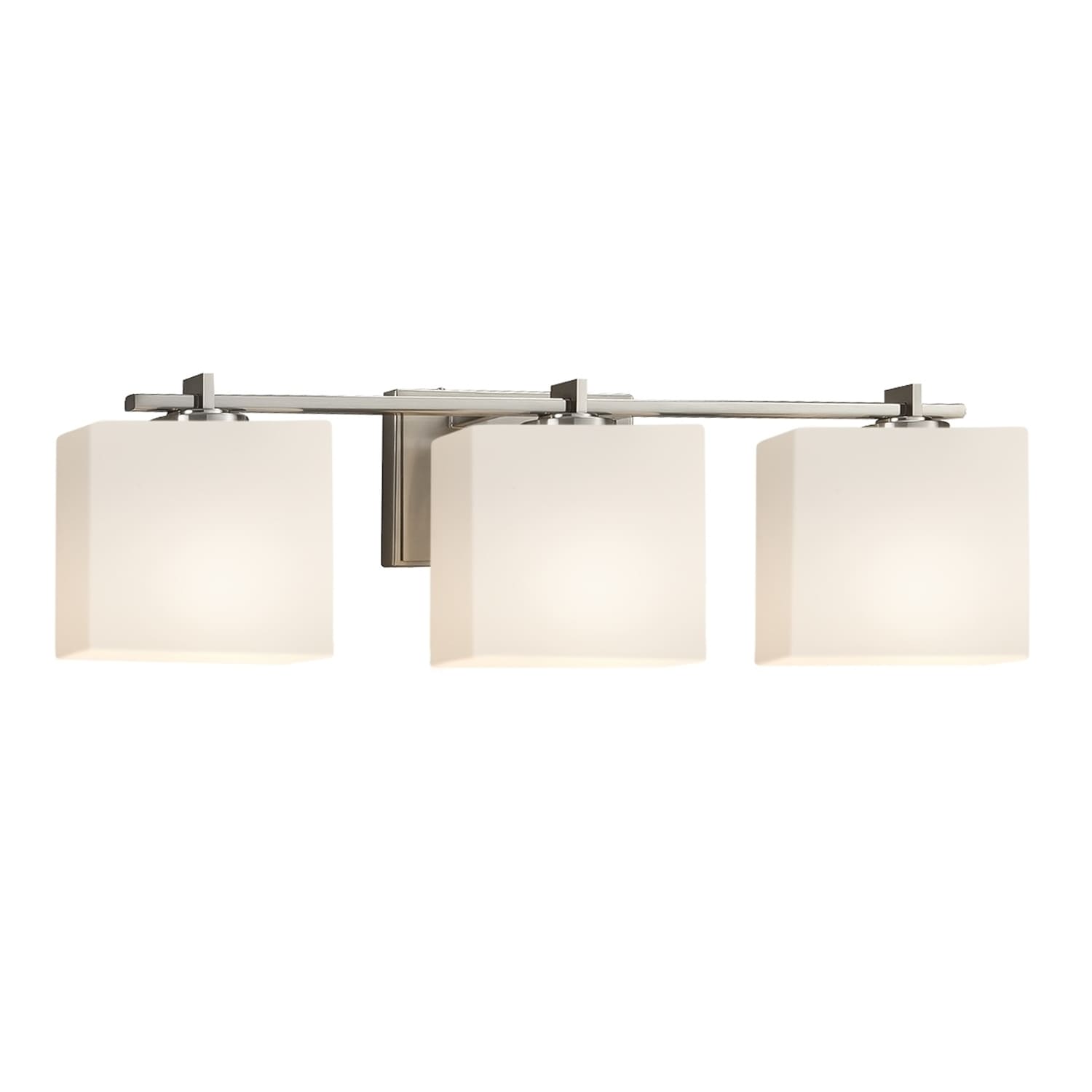 Shop Fusion Era 3 Light Brushed Nickel Bath Light Opal Rectangle