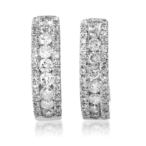 Women S White Gold Diamond Hoop Earrings Aer 5938w Free Women X27 S White Gold Diamond Hoop Earrings
