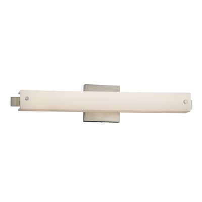 Justice Design Fusion Edge 20-inch LED Brushed Nickel ADA Wall/ Bath Light, Opal Shade
