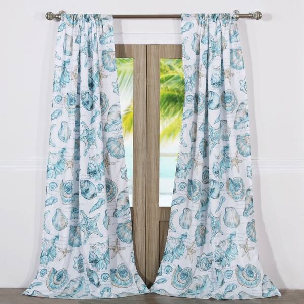 slide 1 of 12, Barefoot Bungalow Cruz Coastal Curtain Panel Set (Set of Two Panels) - 84 W x 84 L (inches) - 84 W x 84 L (inches)