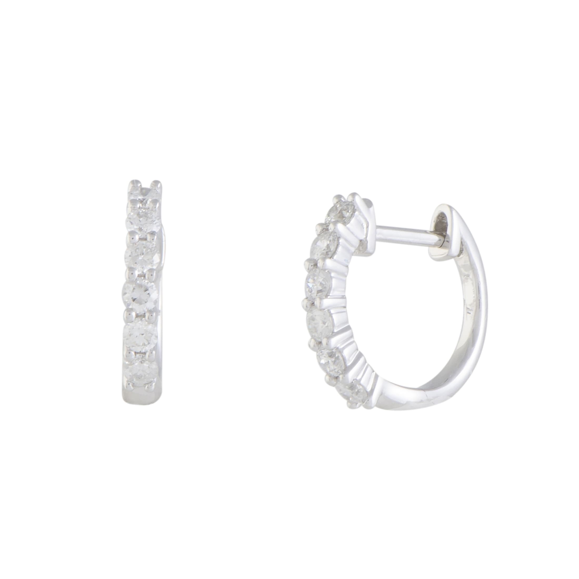 50ct Small White Gold Diamond Hoop Earrings 50ct Small White Gold Diamond Hoop Earrings