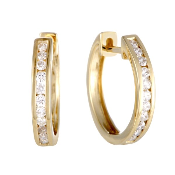 33ct Small Yellow Gold Diamond Hoop Earrings On Free 33ct Small Yellow Gold Diamond Hoop Earrings