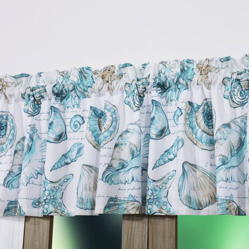 Barefoot Bungalow Cruz Extra Wide Coastal Window Valance - White