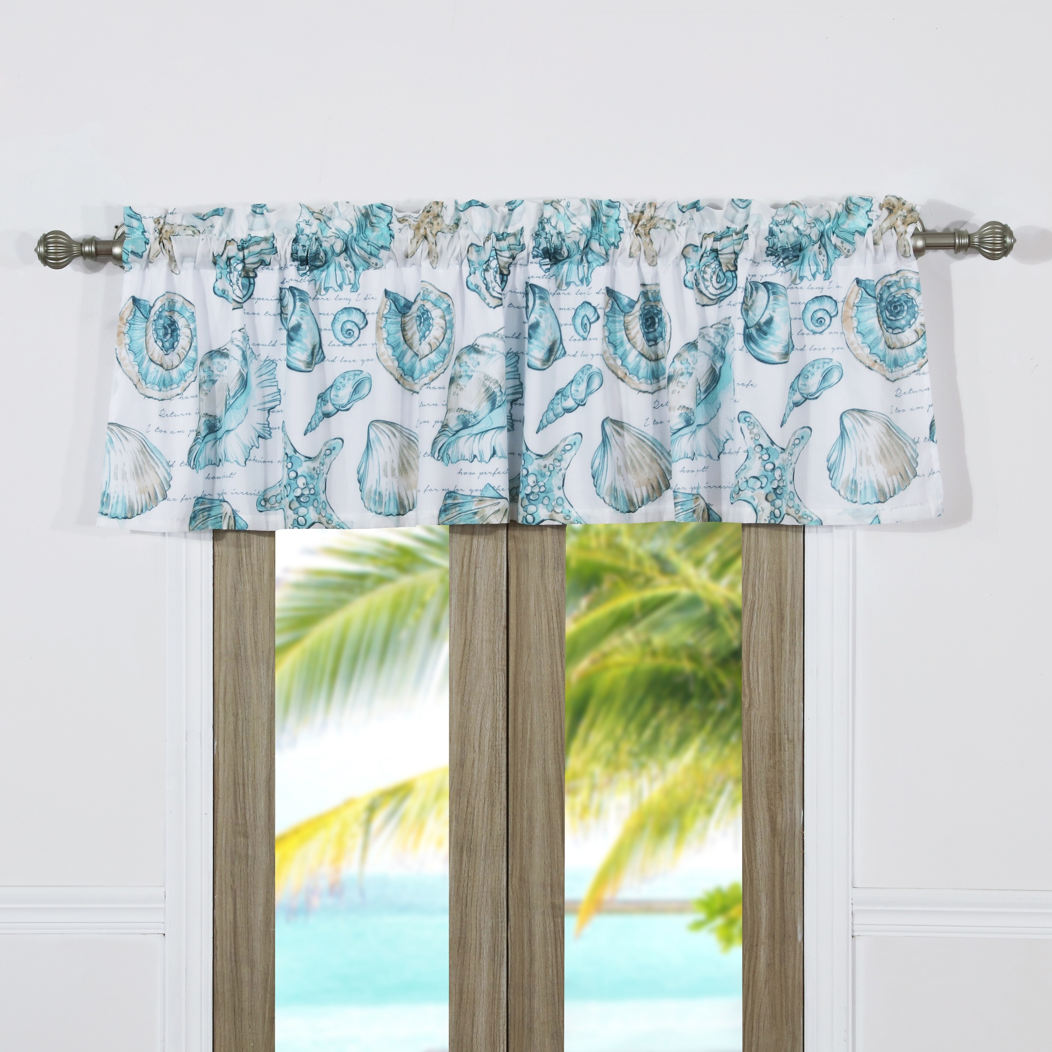 Cruz Coastal Window Valance Blue 636047382276 | eBay