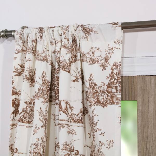 Shop Classic Toile Taupe Curtain Panel Pair With Tiebacks Set Of