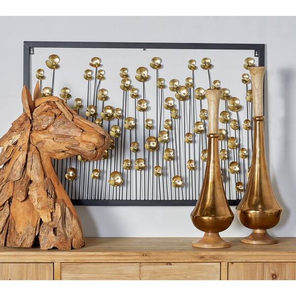 Shop Contemporary Iron Gold Flower Wall Decor Overstock 19563279