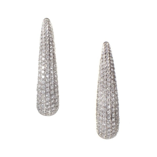 Thick White Gold Micro Pave Hoop Earrings On Free Thick White Gold Micro Pave Hoop Earrings On Free Shipping Today 19563317