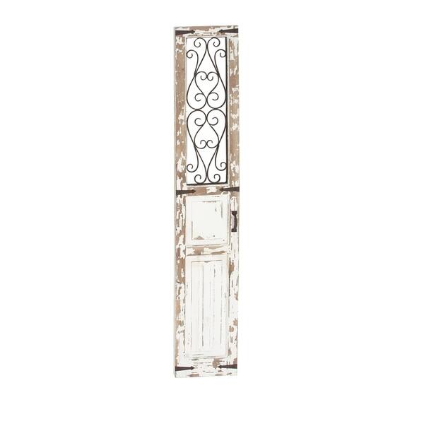 Shop Traditional Distressed Wood With Iron Scrollwork Door Panel